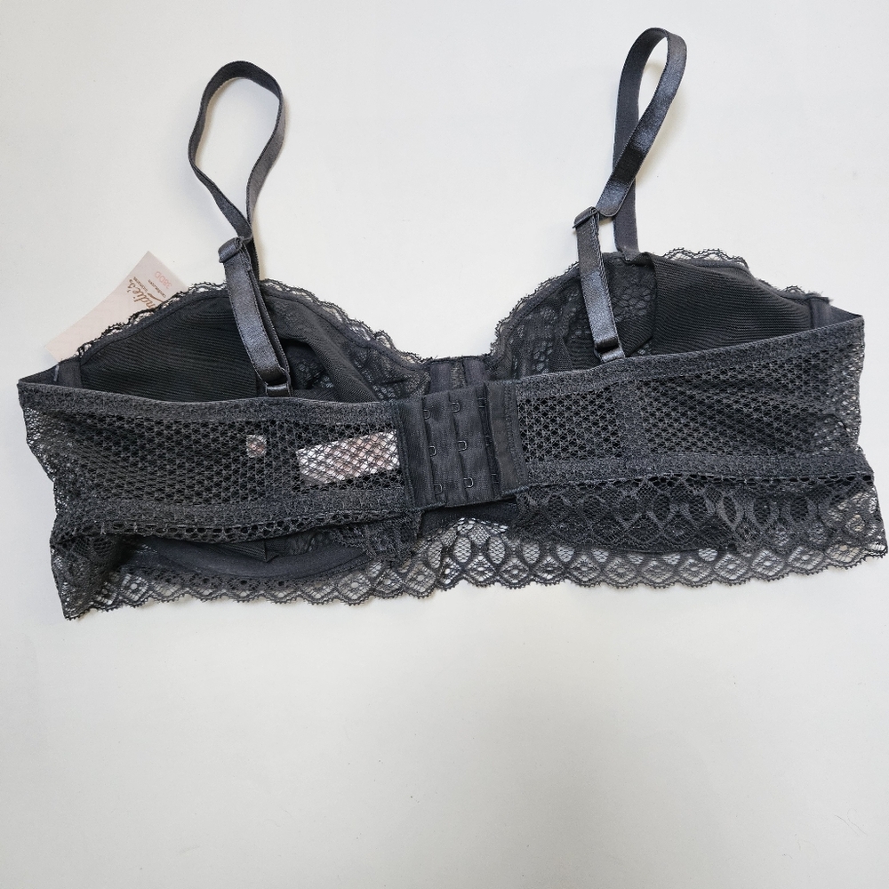 Candies Grey Scallop Underwire Fullcoverag Bra 38DD NWT - Picture 2 of 6